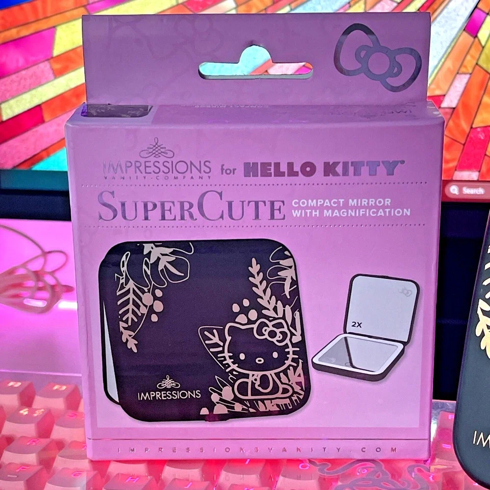 Impressions Vanity Hello Kitty Compact Mirror Black Touch Sensor Dimmer Sanrio